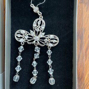 Crystal Chandelier Silver Ornament Dangle Gems Jewels Target Set of 4 Christmas